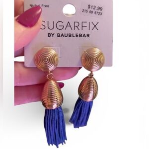 Sugarfix by BaubleBar Gold and Blue Tassel Earrings